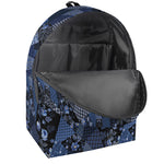 Blue Flower Patchwork Pattern Print Backpack