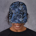 Blue Flower Patchwork Pattern Print Baseball Cap