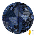 Blue Flower Patchwork Pattern Print Basketball