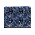 Blue Flower Patchwork Pattern Print Bifold Wallet