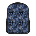Blue Flower Patchwork Pattern Print Casual Backpack