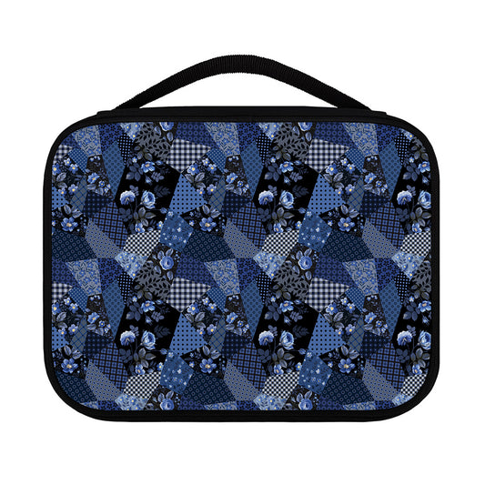 Blue Flower Patchwork Pattern Print Classic Bible Case