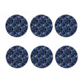 Blue Flower Patchwork Pattern Print Coaster Set