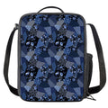 Blue Flower Patchwork Pattern Print Crossbody Lunch Bag