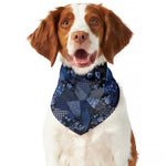 Blue Flower Patchwork Pattern Print Dog Bandana