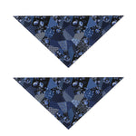 Blue Flower Patchwork Pattern Print Dog Bandana