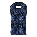 Blue Flower Patchwork Pattern Print Double Neoprene Wine Tote