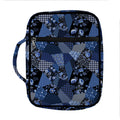 Blue Flower Patchwork Pattern Print Front Pocket Bible Bag