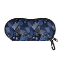 Blue Flower Patchwork Pattern Print Glasses Case