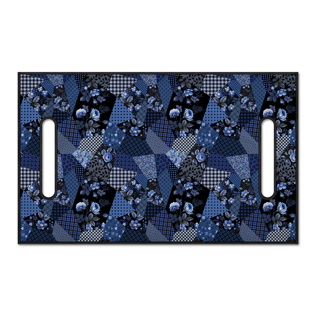 Blue Flower Patchwork Pattern Print Golf Cart Seat Cover