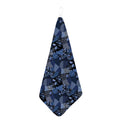 Blue Flower Patchwork Pattern Print Hand Towel