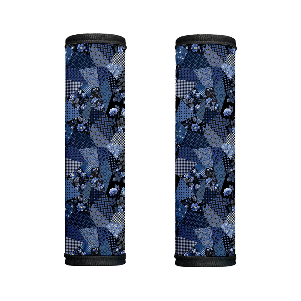 Blue Flower Patchwork Pattern Print Handle Covers