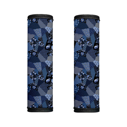Blue Flower Patchwork Pattern Print Handle Covers