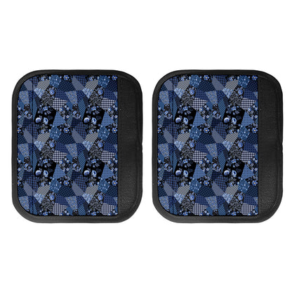 Blue Flower Patchwork Pattern Print Handle Covers