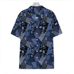 Blue Flower Patchwork Pattern Print Hawaiian Shirt