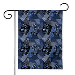 Blue Flower Patchwork Pattern Print House Flag