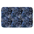 Blue Flower Patchwork Pattern Print Indoor Door Mat