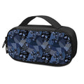 Blue Flower Patchwork Pattern Print Portable Cooler Travel Case