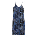 Blue Flower Patchwork Pattern Print Jersey Midi Cami Dress