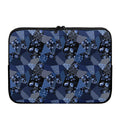 Blue Flower Patchwork Pattern Print Laptop Sleeve