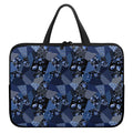 Blue Flower Patchwork Pattern Print Laptop Sleeve With Handle