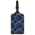 Blue Flower Patchwork Pattern Print Luggage Tag