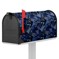 Blue Flower Patchwork Pattern Print Mailbox Cover