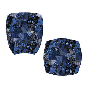 Blue Flower Patchwork Pattern Print Office Chair Cover