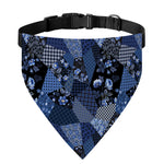 Blue Flower Patchwork Pattern Print Over The Collar Dog Bandana