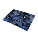 Blue Flower Patchwork Pattern Print Pet Cooling Mat Cover