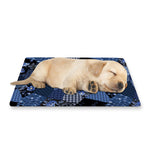 Blue Flower Patchwork Pattern Print Pet Cooling Mat Cover