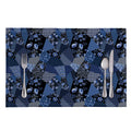 Blue Flower Patchwork Pattern Print Placemat