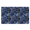 Blue Flower Patchwork Pattern Print Polyester Doormat