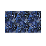 Blue Flower Patchwork Pattern Print Polyester Flag