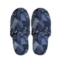 Blue Flower Patchwork Pattern Print Slippers