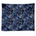 Blue Flower Patchwork Pattern Print Tapestry