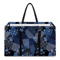 Blue Flower Patchwork Pattern Print Utility Tote Bag