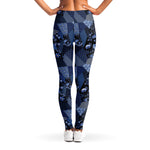 Blue Flower Patchwork Pattern Print Women's Leggings