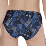 Blue Flower Patchwork Pattern Print Women's Panties