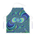 Blue Fractal Print Adjustable Apron