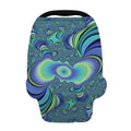 Blue Fractal Print Baby Seat Cover
