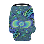 Blue Fractal Print Baby Seat Cover