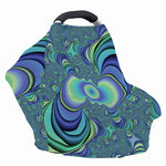 Blue Fractal Print Baby Seat Cover