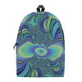Blue Fractal Print School Backpack