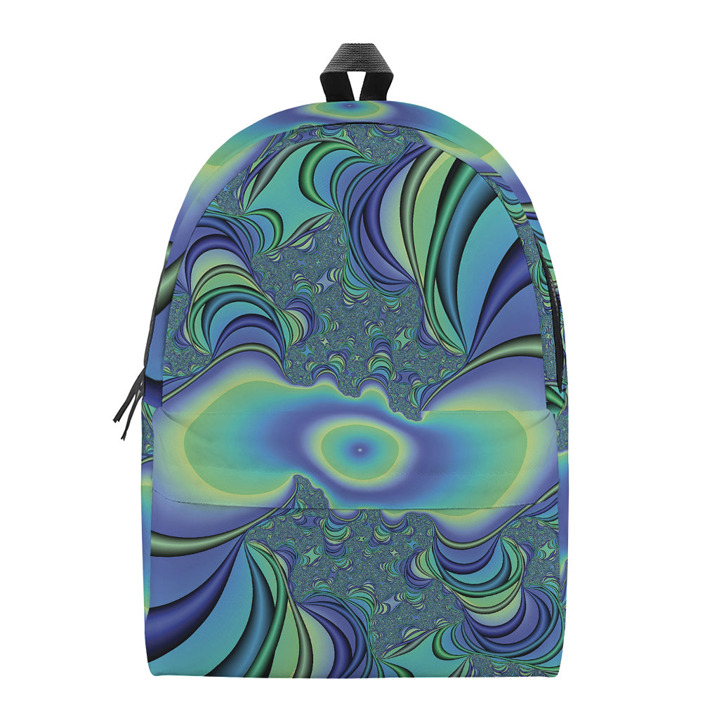 Blue Fractal Print Backpack