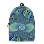 Blue Fractal Print Backpack