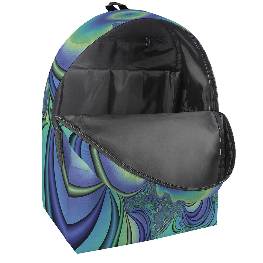 Blue Fractal Print Backpack