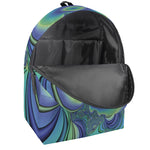 Blue Fractal Print Backpack
