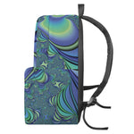 Blue Fractal Print Backpack