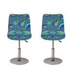 Blue Fractal Print Bar Stool Covers